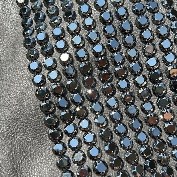 Gray clutch with beading, never used, slight imperfections - Picture 8 of 8